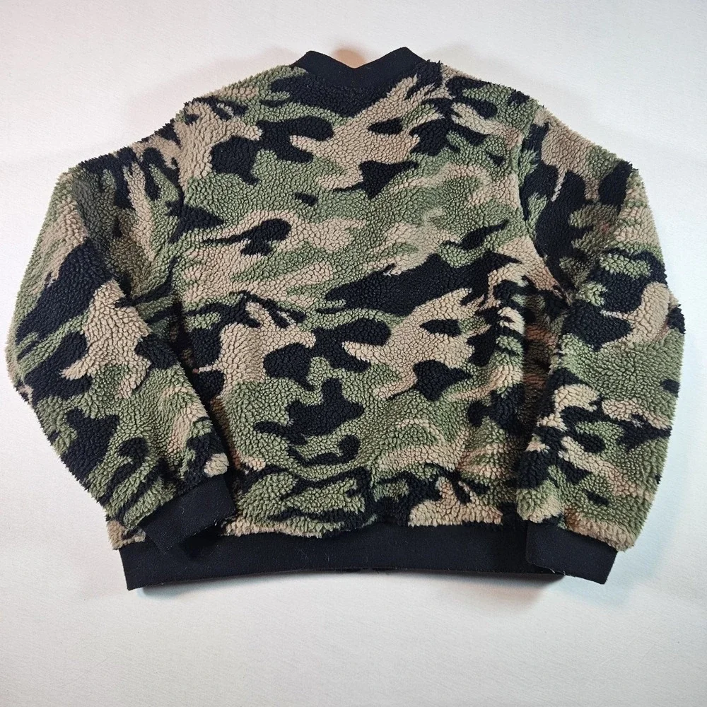 Rock & Republic Camo‎ Fleece Full Zip Jacket Womens Small Outdoors Gorpcore Cozy